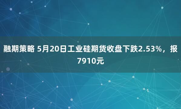 融期策略 5月20日工业硅期货收盘下跌2.53%,报7910元